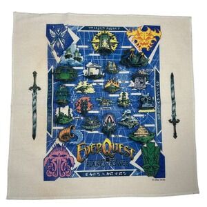 Vintage 2002 EverQuest The Planes of Power Cloth Map Promo Gaming Memorabilia